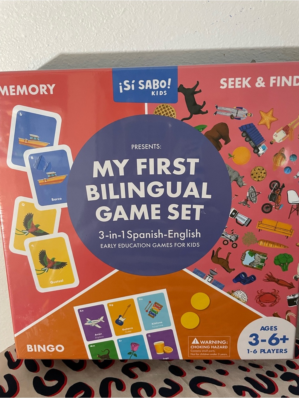 ¡Sí Sabo! My First Bilingual Game Set — Pink & Blue Educational Board Games